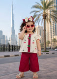 Top With Trouser and Same Band in cherry print