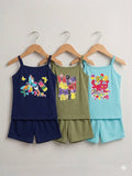 Pack of 3 Top Tank With Shorts ( random colors )