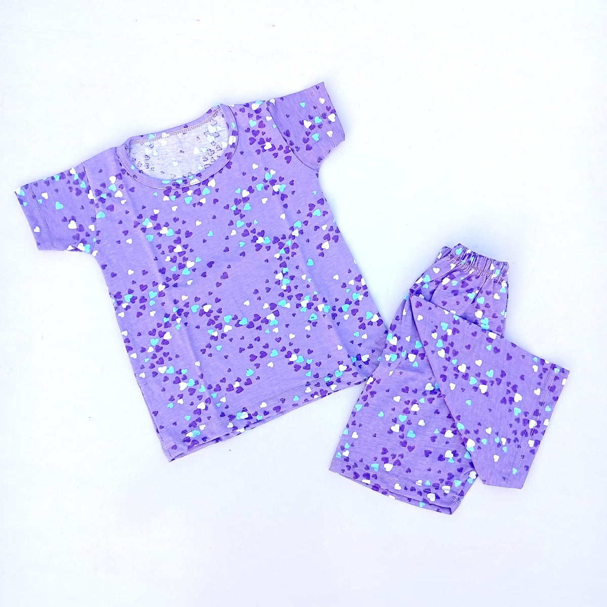 Nicker Shirt in Jersey Stuff Half Bazoo Mini Heart Print