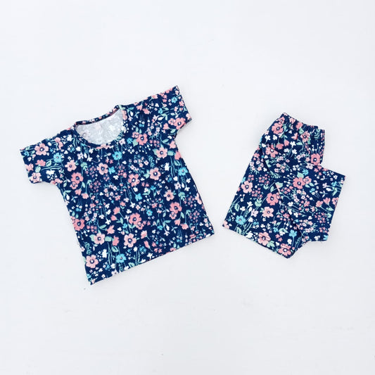 Nicker Shirt in Jersey Stuff -  Half Bazoo - Pink Flowers