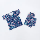 Nicker Shirt in Jersey Stuff -  Half Bazoo - Pink Flowers