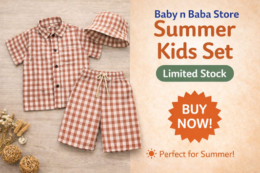 Nicker Shirt & Cap in Cotton Stuff -  Half Bazoo Check Design