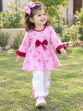 Full Bazoo Frock Bazo Frill with Band &  Trouser in Winter Cotton