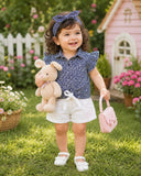 Shirt & Shorts With band in Polka Dot Print