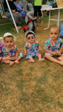 Nicker Shirt in Jersey Stuff Half Bazoo In Blue Multi Flowers