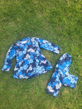 Full Bazo Frock with Trouser In Banayani Stuff jersey Blue color