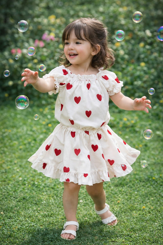 Summer Cotton Frock with Band & Rain Bow Trouser